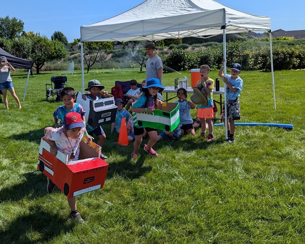 Pack 92 Cub Scouts enjoying an outdoor activity together.